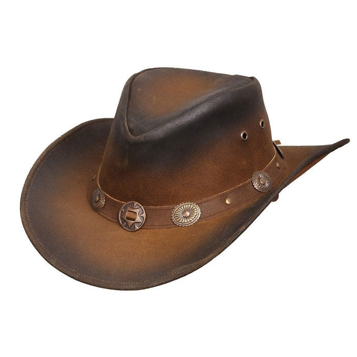 Smoke edge Leather Hat